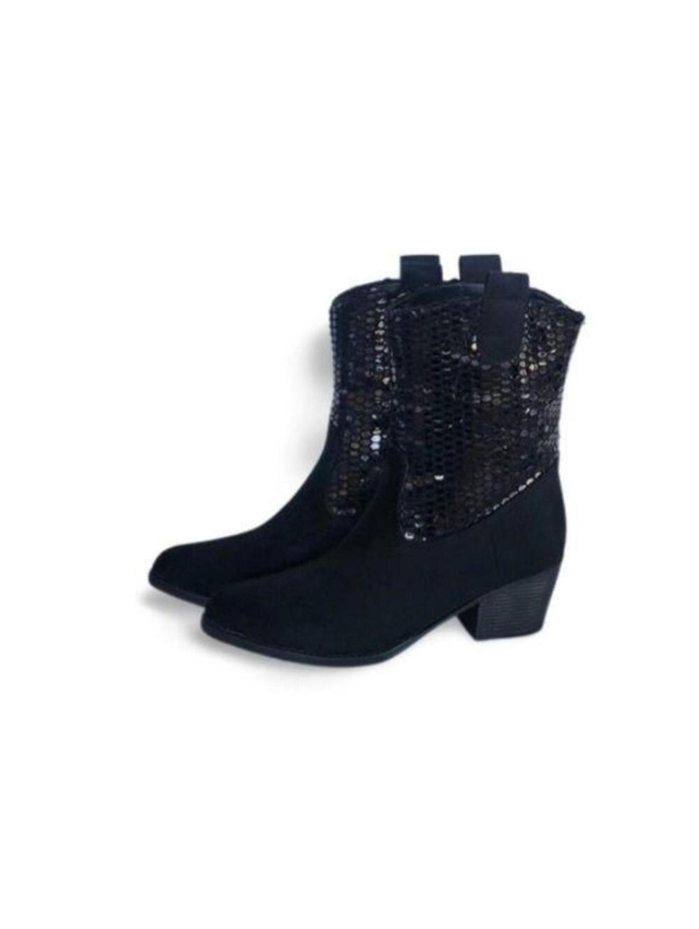 Fashionable Functional Women Glittery Low Heel Mid Calf Boots for Every Occasion